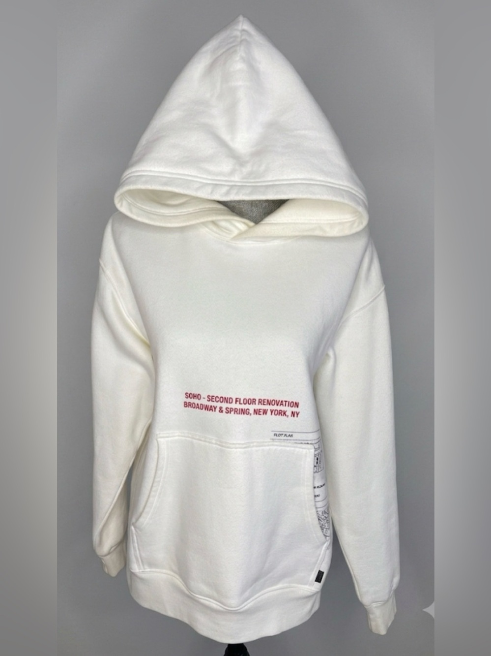 Tna Aritzia SoHo Renovation Graphic Hoodie Sweatshirt Off White Cream Medium